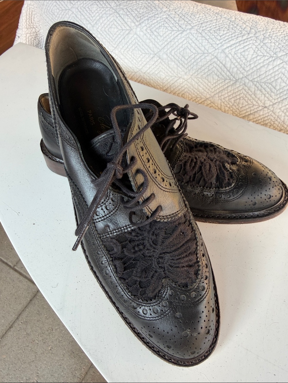 Robert Clergerie Black Leather Oxford shoes. SZ 6.5